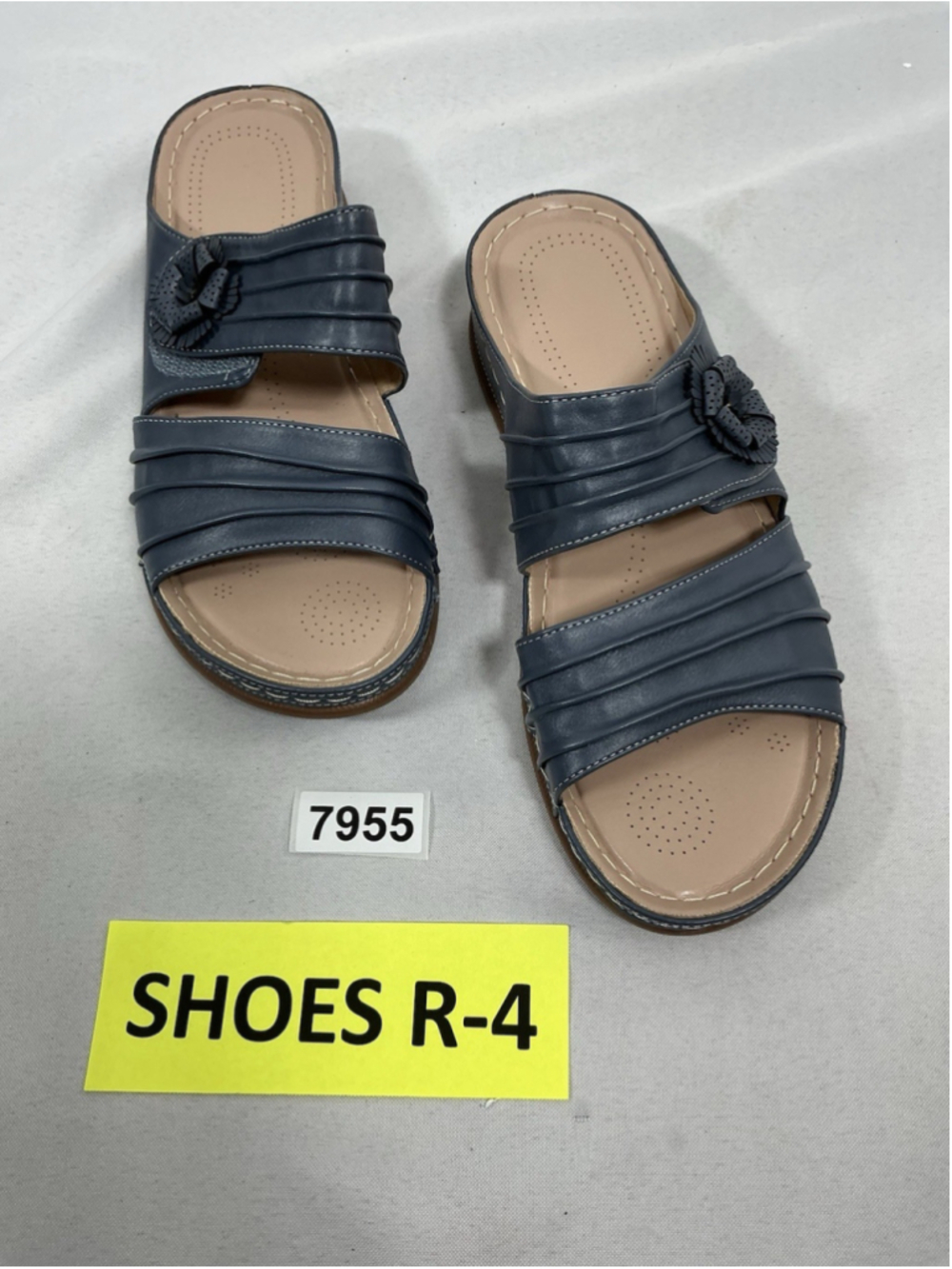 Womans New Wedge Strappy Comfort Sandals Slip On Size 11-11.5 Blue